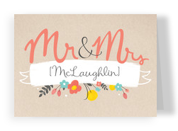 Mr and Mrs Flowers 7x5 Folded Card