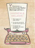 Typewritten Marriage Advice 5x7 Folded Card