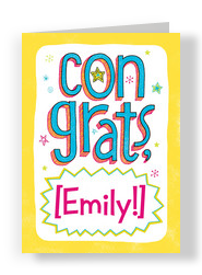 Handwritten Congrats 5x7 Folded Card
