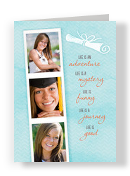Photobooth Strip Graduate 5x7 Folded Card