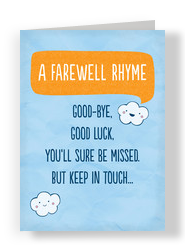 Farewell Rhyme 5x7 Folded Card
