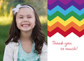 Rainbow Zig Zag Thanks 5.25x3.75 Folded Card