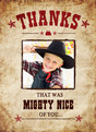 Outlaw Thanks 3.75x5.25 Folded Card