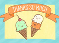 Ice Cream Thanks 5.25x3.75 Folded Card
