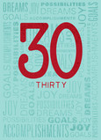 Red Thirty 5x7 Folded Card