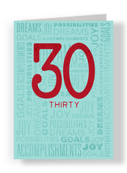 Red Thirty 5x7 Folded Card