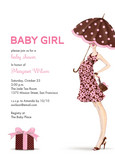 Brown Polka Dot Girl 5x7 Flat Card