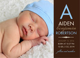 Blue Monogram 7x5 Flat Card