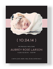 Ribbon Frame Girl 5x7 Flat Card