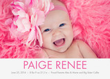 Pink Girl Border 7x5 Flat Card