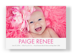 Pink Girl Border 7x5 Flat Card