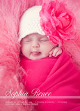 White Script Border Girl 5x7 Flat Card