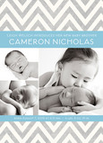 Gray Blue Chevron 5x7 Flat Card