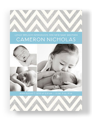 Gray Blue Chevron 5x7 Flat Card
