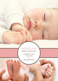 Three Photo Pink 5x7 Flat Card