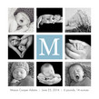 Blue Framed Monogram 4.75x4.75 Flat