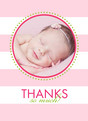 Pink Stripes Thanks 3.75x5.25 Folded Card