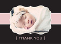 Pink Banner Thanks 5.25x3.75 Folded Card