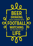 Beer and Football 5x7 Folded Card