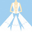 Wedding Dress Back 4.75x4.75 Folded Card