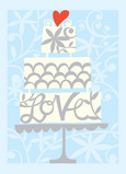 Heart Wedding Cake 5x7 Folded Card