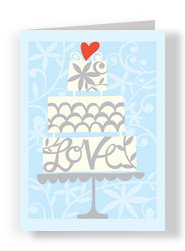 Heart Wedding Cake 5x7 Folded Card