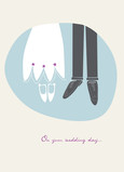 Bride and Groom Shoes 5x7 Folded Card