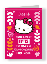 Hello Kitty for Granddaughter 5x7 Folded Card
