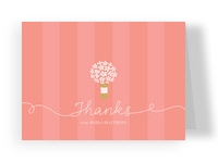 Pink Bouquet Thanks 5.25x3.75 Folded Card