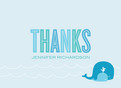 Blue Whale Thanks 5.25x3.75 Folded Card