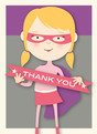 Supergirl Thanks 3.75x5.25 Folded Card