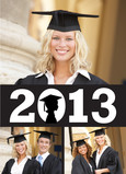Female Graduate Silhouette Banner 5x7 Folded Card