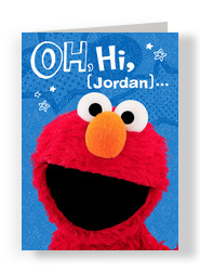 Elmo Big Hi 5x7 Folded Card
