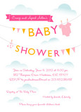 Pink Laundry Line Shower 5x7 Flat Card