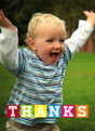 Thanks blocks 3.75x5.25 Folded Card