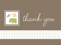 Gray Hippo Thanks 5.25x3.75 Folded Card