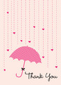 Pink Heart Shower Thanks 3.75x5.25 Folded Card