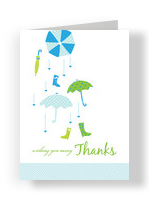 Blue Umbrella Thanks 3.75x5.25 Folded Card