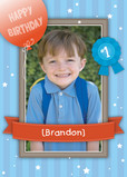 Number 1 Birthday 5x7 Folded Card