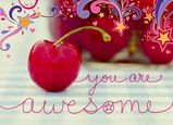 Cherry Awesome 7x5 Folded Card