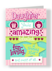 Amazing Daughter 5x7 Folded Card
