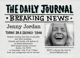 Birthday Daily Journal Invite 7x5 Flat Card