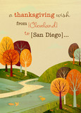 Thanksgiving Cross-country Wish 5x7 Folded Card