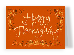 Happy Thanksgiving Flowers 7x5 Folded Card