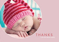 Pink Circle Thanks 5.25x3.75 Folded Card