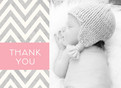 Pink Zigzag Thanks 5.25x3.75 Folded Card