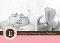 Pink Monogram Thanks 5.25x3.75 Folded Card