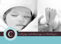 Blue Monogram Thanks 5.25x3.75 Folded Card