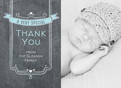 Blue Chalkboard Thanks 5.25x3.75 Folded Card