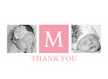 Girl Monogram Thanks 5.25x3.75 Folded Card